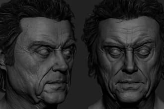 sculpt 3d printable realistic head zbrush character pbr texture for 3d printing