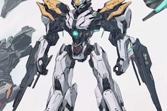 draw mecha robot armor character concept for you