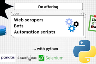 code your python automation scripts for bots, web scrapers and repetitive tasks