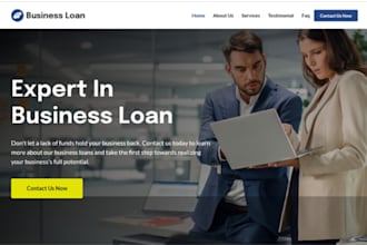 design business loan website, mca website mortgage finance website, landing page