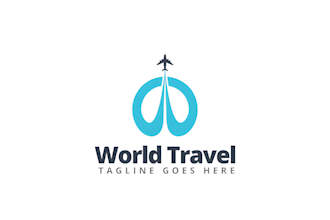 create travel agency tourism vacation outdoor adventure transport brand logo
