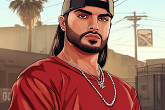 draw amazing gta style cartoon portrait from your photo