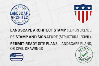 provide landscape architect stamp and pe sign for permit approval in illinois