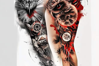 create unique tattoo, custom tattoo design, tattoo sleeve