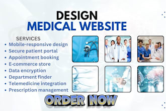 design medical equipment pharmacy shop  drug store healthcare hospital website