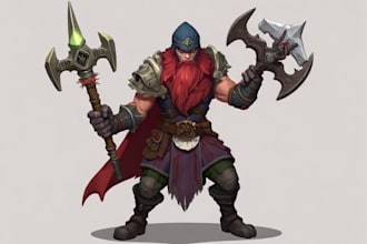 draw 2d sprite, fantasy game art, dnd, and character design