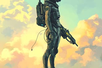 drawing a sci fi character illustration or sci fi character