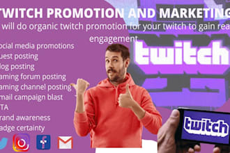 do organic twitch promotion for your twitch to gain real engagement
