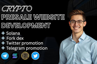 build presale website nft mint sol memecoin fork dex telegram promotion