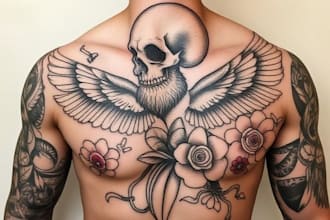 make old school traditional tattoo design for you