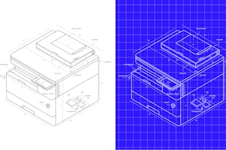 do technical drawing, vector line art, patent illustration