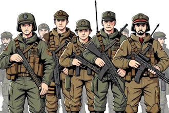 draw military characters or military related illustrations