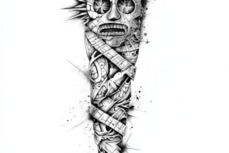 draw sleeve tattoo design in geometric