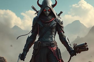 design fantasy and cyberpunk character