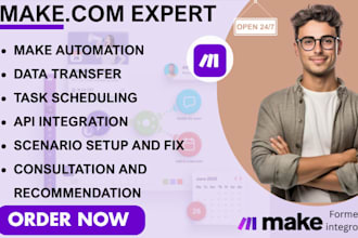 setup make com scenario, fix made com automation, custom zapier, api integration