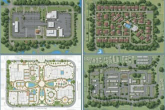 create architectural site plan master plan map illustration