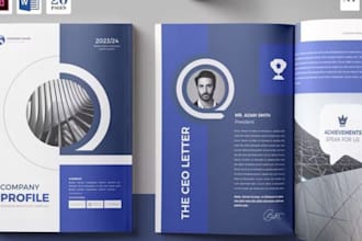 design company profile brochure booklet employee handbook proposal annual report