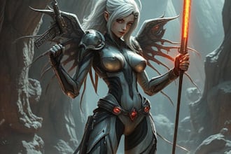 create fantasy, sci fi, character with hyperrealistic style