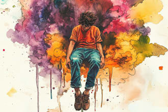 design vector storyboard and watercolor illustration