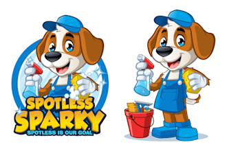 design spotless sparky character logo