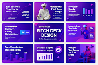 do modern pitch deck and presentation design in powerpoint or google slides