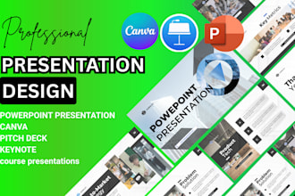 design modern powerpoint presentation canva template,keynote investor pitch deck