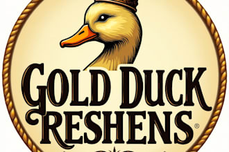 design high quality vintage gold duck logo with unlimited revision