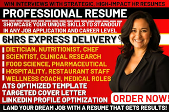 write food science resume chef culinary health coach nutritionist healthcare cv