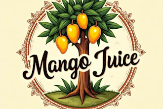 design high quality vintage mango juice tree logo with fastest delivery
