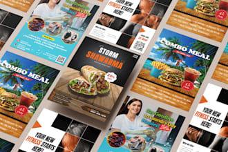 design professional food, product, and business opening flyers