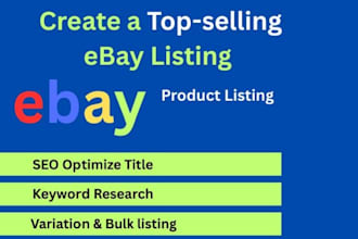 do ebay listing, ebay product listing, ebay product upload, ebay listing seo