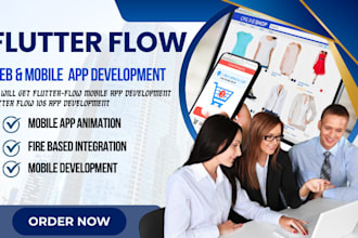 design mobile apps using flutterflow, adalo, and flutter for ios and android