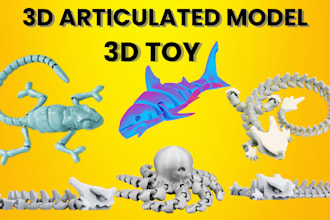 design 3d articulated model flexi model articulated toy doll 3d bjd for printing