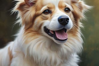 draw a custom pet portrait, dog portrait, cat portrait