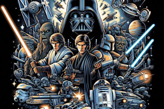 draw fan art star wars tshirt illustration