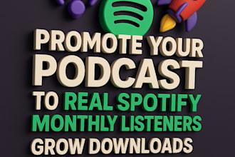 promote your podcast to real spotify monthly listeners grow downloads  reach