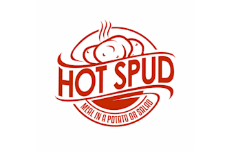 design creative meal potato or salad logo