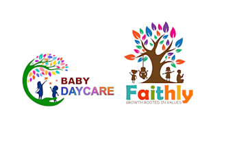 make a daycare, childcare, babyshop, school and kids logo