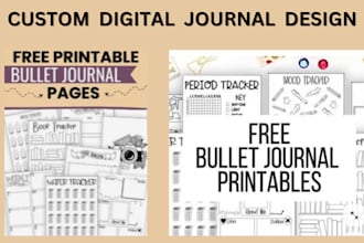 design custom digital journal planner calendar notebook workbook kdp journal