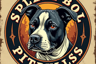 design high quality pitbull vintage logo with fastest delivery