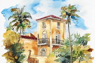 illustrate anything in watercolor style