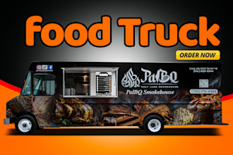 design stunning and professional food truck wrap, trailer wrap, and vehicle wrap