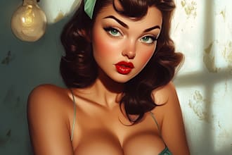 create a pin up girl and pin up girl illustration