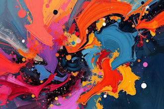 paint digital professional abstract art by hand