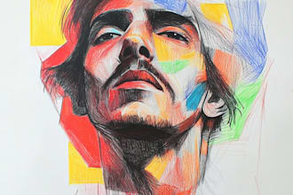 draw abstract portrait art