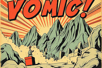 draw a retro vintage comic illustration