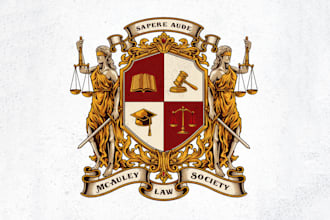 design custom vintage coat of arms emblem family crest logo for engraving