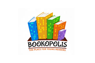 design unique bookopolis publish logo
