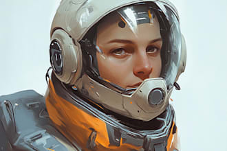 draw a sci fi character illustration or sci fi fantasy character