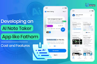 develop note taking app, task management app with powered ai features